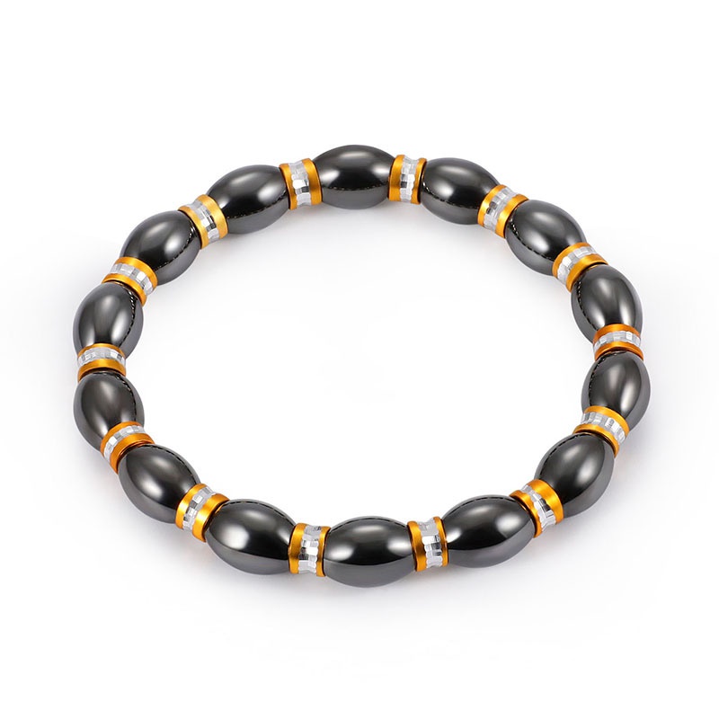 Fashion Natural Stone Inlaid precious stones Bracelets Geometric Steel color  NHLP0906Steel color