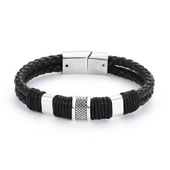 Vente chaude à AliExpress Vente Chaude Pu Matériel Alliage Accessoires Bracelet Unisexe De Mode Tous-Match Bracelet