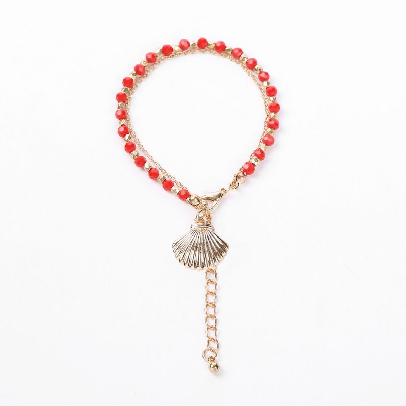 Alloy Fashion Geometric bracelet  Shell + red NHHN0331Shellred