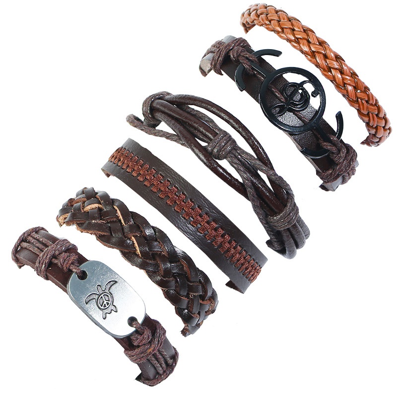 Leather Fashion bolso cesta bracelet  Sixpiece set NHPK2169Sixpieceset
