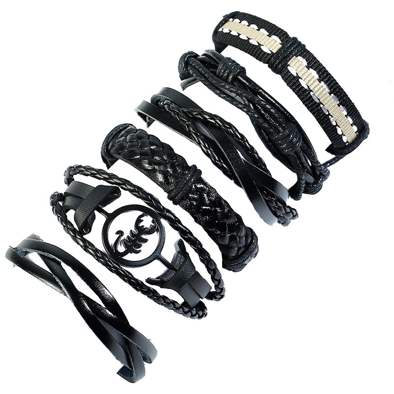 Leather Fashion bolso cesta bracelet  Sixpiece set NHPK2170Sixpieceset