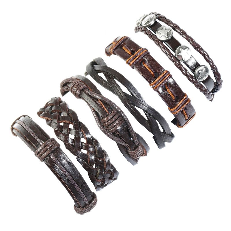 Leather Fashion bolso cesta bracelet  Sixpiece set NHPK2175Sixpieceset