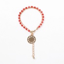 Alloy Fashion Geometric bracelet  Round pendant + red bead chain NHHN0328Roundpendantredbeadchainpicture1