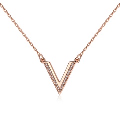 Alloy Simple Geometric necklace  (Rose Alloy-T10D20) NHTM0500-Rose-Alloy-T10D20