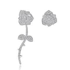 Alloy Fashion Flowers earring  (Platinum-T06D15) NHTM0584-Platinum-T06D15