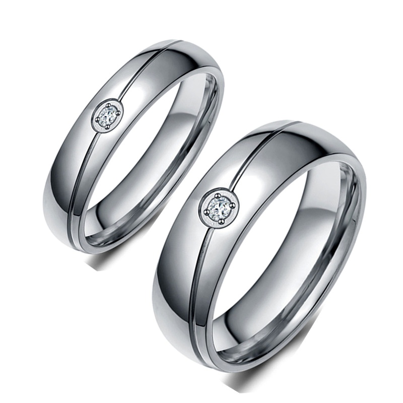 TitaniumStainless Steel Simple  Ring  6MM6 NHIM14556MM6