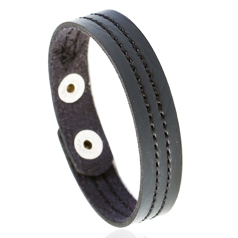 Leather Fashion Geometric bracelet  black NHPK2181black