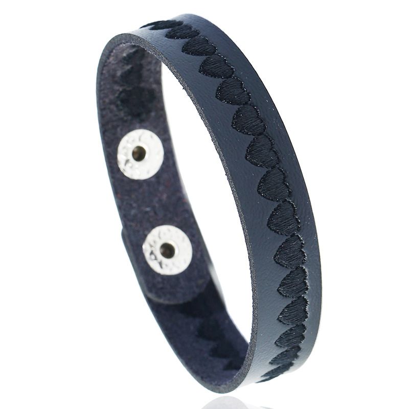 Leather Fashion Geometric bracelet  black NHPK2183black
