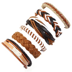 Leather Fashion Geometric bracelet  (Six-piece set) NHPK2186-Six-piece-set