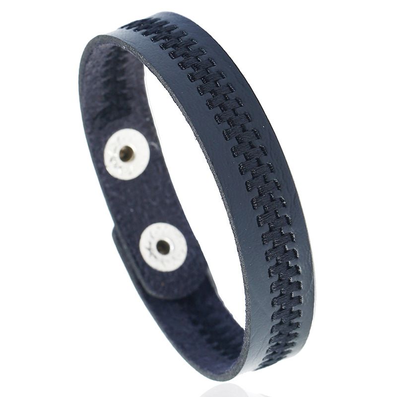 Leather Fashion Geometric bracelet  black NHPK2187black