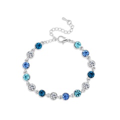 Europe et en Amérique Croix Frontière Populaire Frais Bleu Couleur Diamant Bracelet Ins Style Exquis de Mode Tous-Match Femmes bijoux