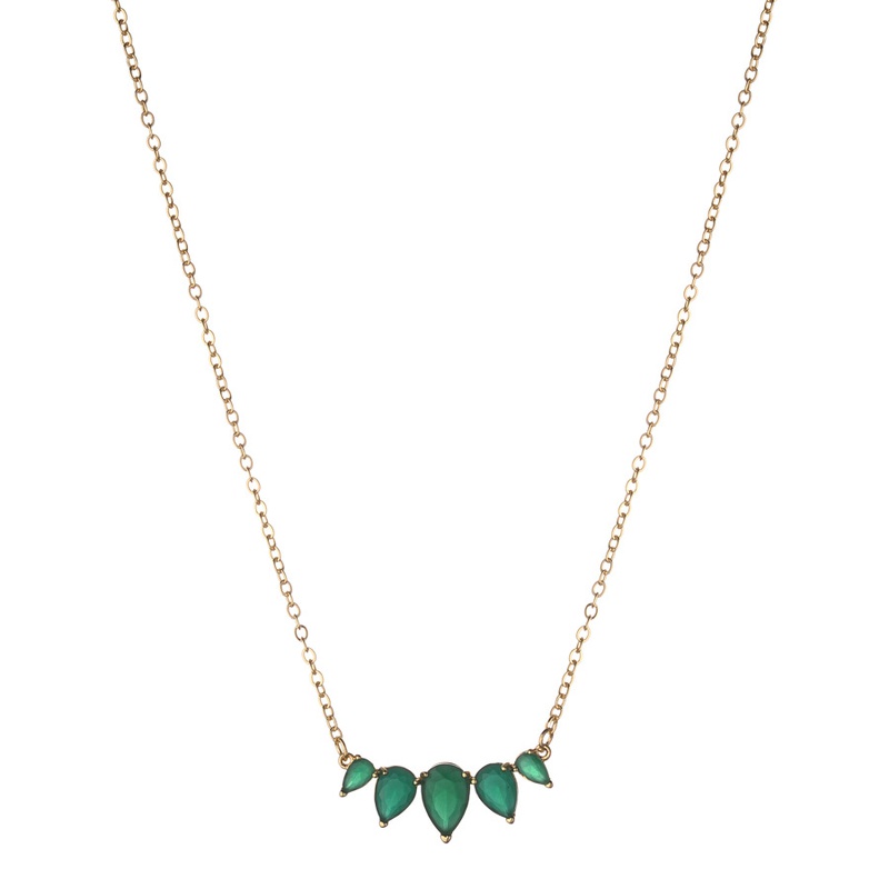 Alloy Fashion Flowers necklace  green NHLU0160green