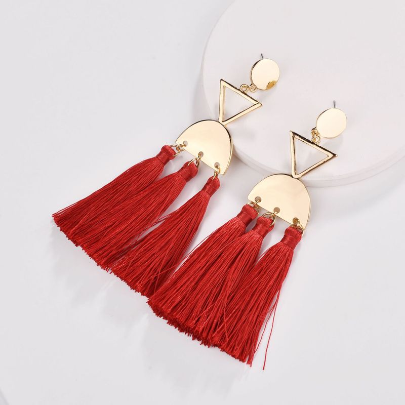 Alloy Fashion Tassel earring  red NHLU0307red