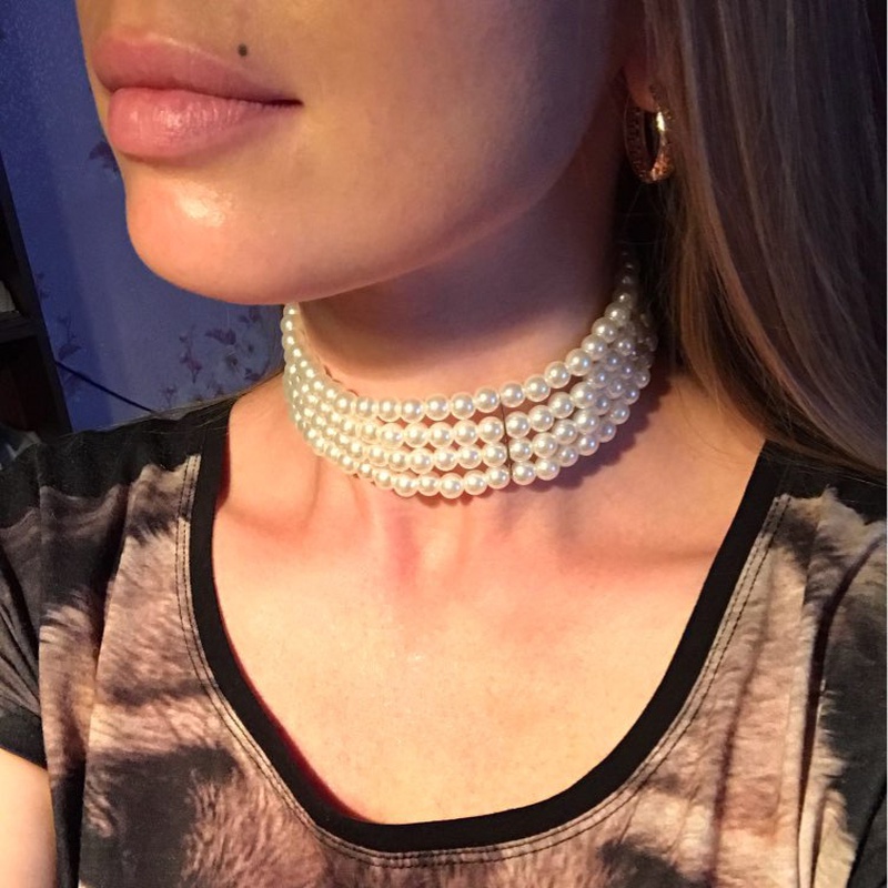 Beads Fashion Geometric necklace  white NHCT0352white