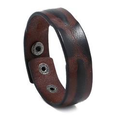 Leather Fashion Geometric bracelet  (Vintage brown) NHPK2189-Vintage-brown