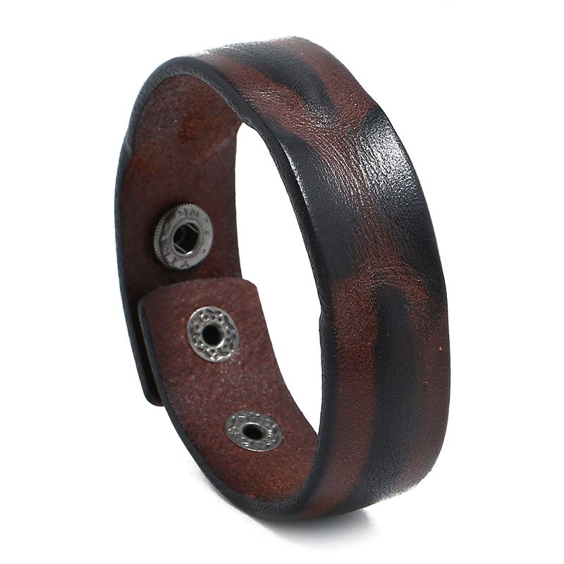Leather Fashion Geometric bracelet  Vintage brown NHPK2189Vintagebrown