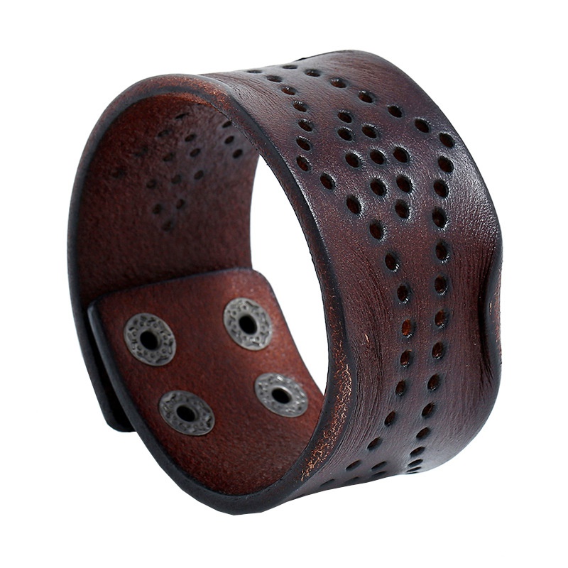 Leather Fashion Geometric bracelet  brown NHPK2192brown
