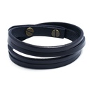Leather Fashion Geometric bracelet  black NHPK2194blackpicture1