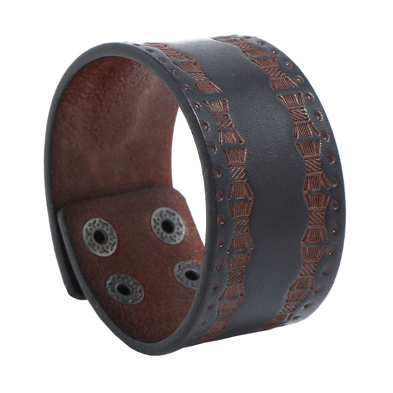 Leather Fashion Geometric bracelet  brown NHPK2195brown