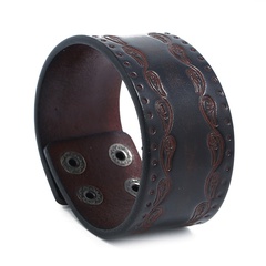 Leather Fashion Geometric bracelet  (brown) NHPK2196-brown