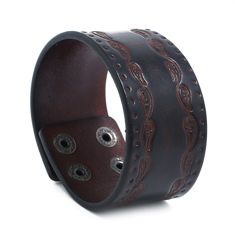 Leather Fashion Geometric bracelet  brown NHPK2196brown