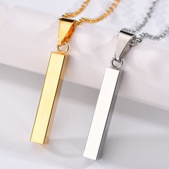Titanium&Stainless Steel Simple Geometric necklace  (Please contact the customer service letter before taking the product.) NHHF1202-Steel-color