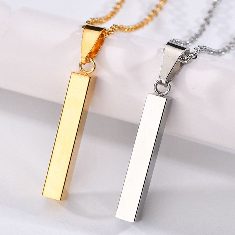 TitaniumStainless Steel Simple Geometric necklace  Please contact the customer service letter before taking the product NHHF1202Steelcolor