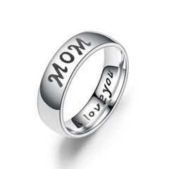 Titanium&Stainless Steel Simple Sweetheart Ring  (MOM-5) NHTP0001-MOM-5
