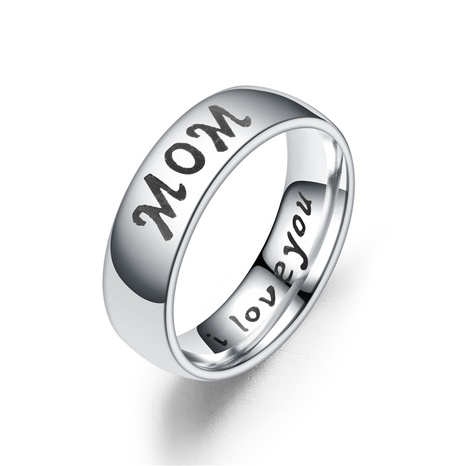 Titanium&Stainless Steel Simple Sweetheart Ring  (MOM-5) NHTP0001-MOM-5's discount tags