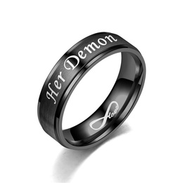 TitaniumStainless Steel Fashion Sweetheart Ring  Black HerDemon5 NHTP0004BlackHerDemon5picture1