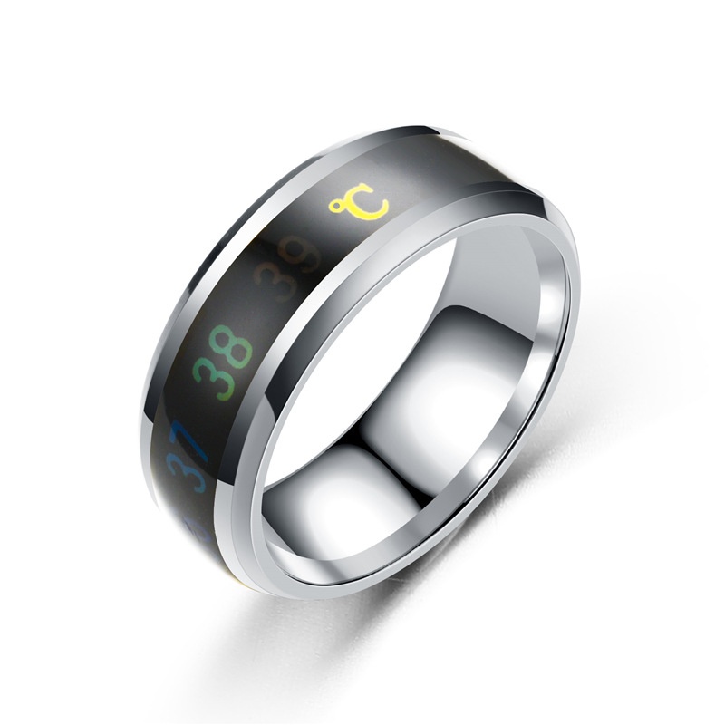 Europische und amerikanische Mode neue intelligente Temperatur anfertigung Paar Ring EKGAnzeige Temperatur ring Quelle Hersteller neue Anpassung