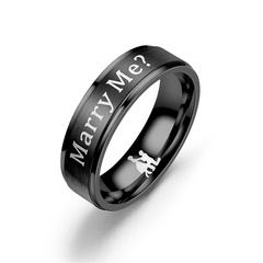 Titanium&Stainless Steel Vintage Sweetheart Ring  (Black MARRYME-5) NHTP0054-Black-MARRYME-5