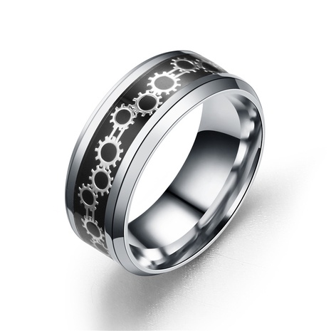 Titanium&Stainless Steel Fashion Geometric Ring  (Black bottom alloy plate - 6) NHTP0059-Black-bottom-alloy-plate-6's discount tags