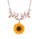 Ornament CrossBorder New Arrival Fashion Sunflower Necklace Leaves Flowers Europe and America Creative Womenpicture3