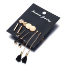 Europe and America Cross Border New Studs Wafer Vertical Bar Diamond Tassel Five Pairs Storage Ear Studs Hanging Earrings Suit Wish Supplypicture1