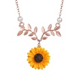 Ornament CrossBorder New Arrival Fashion Sunflower Necklace Leaves Flowers Europe and America Creative Womenpicture10
