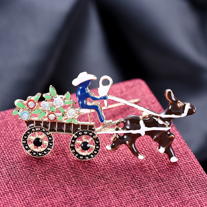 European and American Popular Christmas Ornament Creative Style Santa Claus Reindeer RhinestoneEncrusted Brooch Holiday Gift