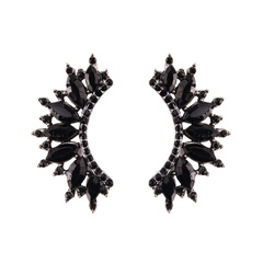 Imitated crystal&CZ Fashion Geometric earring  (black) NHJQ11074-black