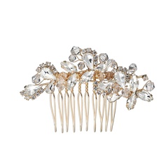 Europe and America Cross Border Bridal Ornament Vintage Hair Comb Crystal Alloy Hair Comb Wedding Dress Accessories Factory Direct Sales