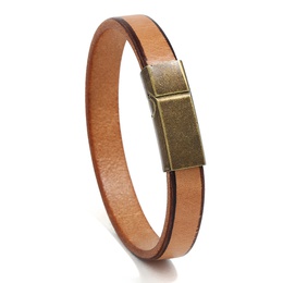 Leather Fashion Geometric bracelet  Dark brown 205CM NHPK2198Darkbrown205CMpicture2
