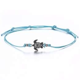 Wish CrossBorder New Arrival Vintage Wax Rope Turtle Anklet Bracelet Antique Silver ThreeColor Turtle Beach Anklet Wholesalepicture3