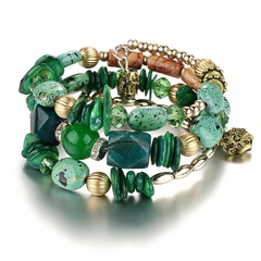 Alloy Fashion Geometric bracelet  (Green GEM04-01) NHPJ0201-Green-GEM04-01