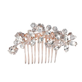 Europe and America Cross Border Bridal Ornament Vintage Hair Comb Crystal Alloy Hair Comb Wedding Dress Accessories Factory Direct Salespicture12