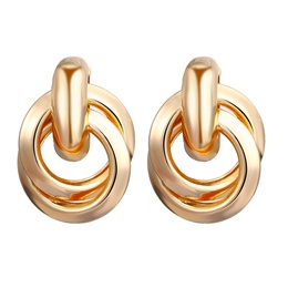 F127625 Han Zhishang Europe and America Cross Border Earrings Creative Double Circle Metal Element Knotted Earringspicture1