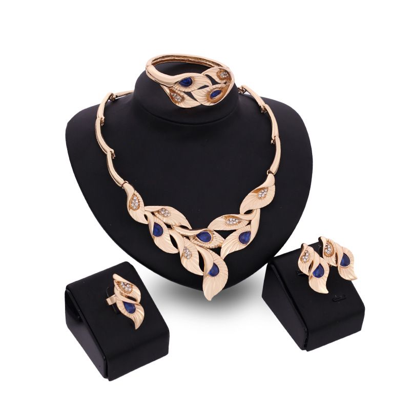 Alloy Fashion  necklace  61154155 blue NHXS217861154155blue