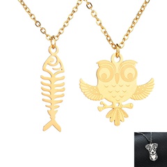 Titanium&Stainless Steel Fashion Animal necklace  (Giraffe steel) NHHF1179-Giraffe-steel