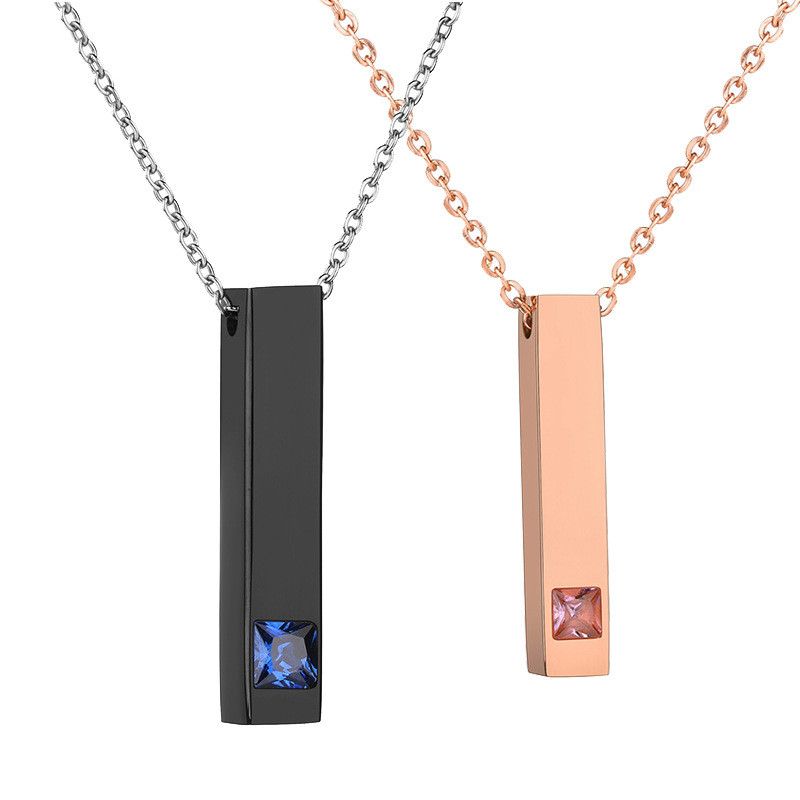 TitaniumStainless Steel Simple Geometric necklace  black NHHF1192black