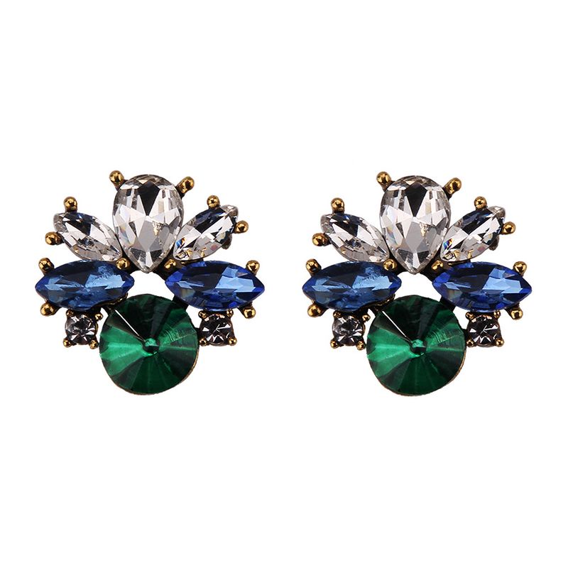 Imitated crystalCZ Fashion Geometric earring  green NHJQ11141green
