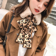 Cloth Korea  scarf  (1 dark apricot + coffee leopard) NHMN0343-1-dark-apricot-coffee-leopard