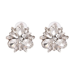 Imitated crystal&CZ Fashion Geometric earring  (white) NHJJ5407-white